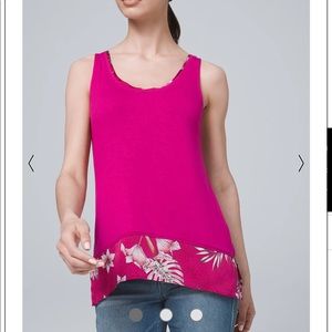 NEW WHBM Orchid Pink Silky Woven Hem Tank Top